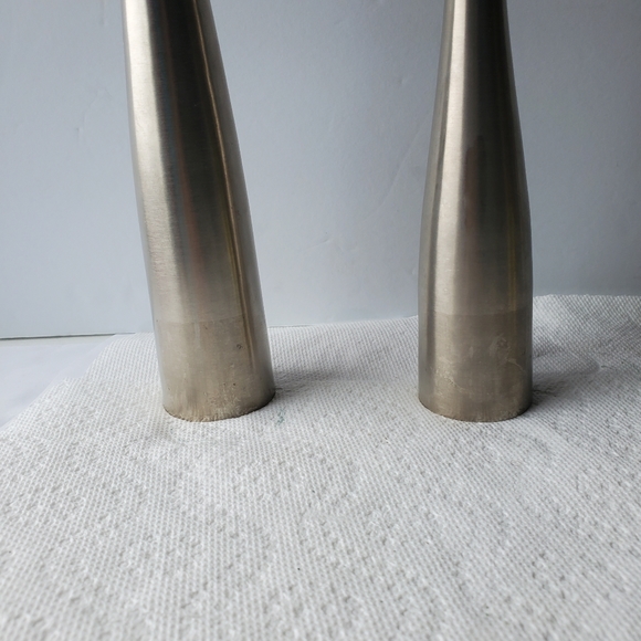 Vintage Pair Candle Holders, Tall Heavy Metal Taper Dinner Candle Holder. - Picture 7 of 7